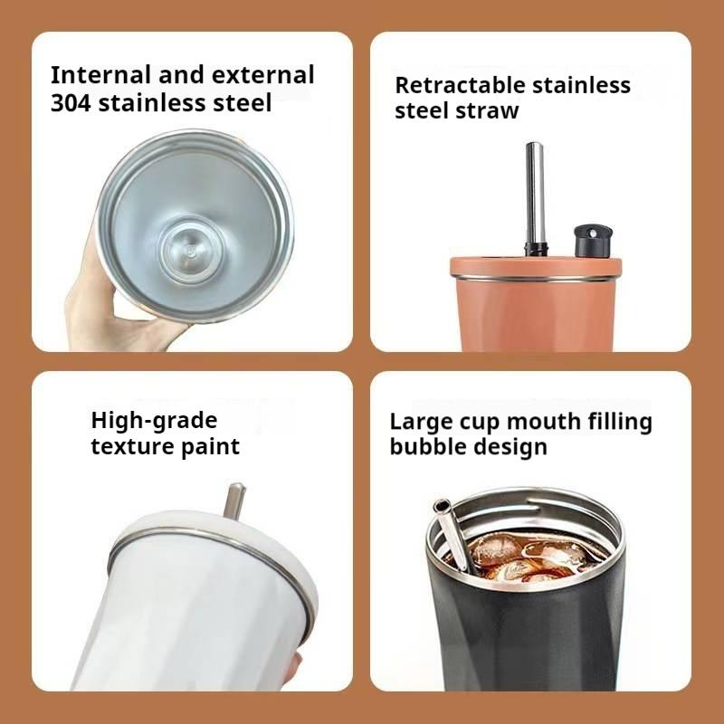 Product Introduction of Amazon's latest outdoor sports water cup insulated cup 304 stainless steel insulated diamond cup gradient portable portable cup large capacity coffee cup with straw 600ml vacuum tumbler 8