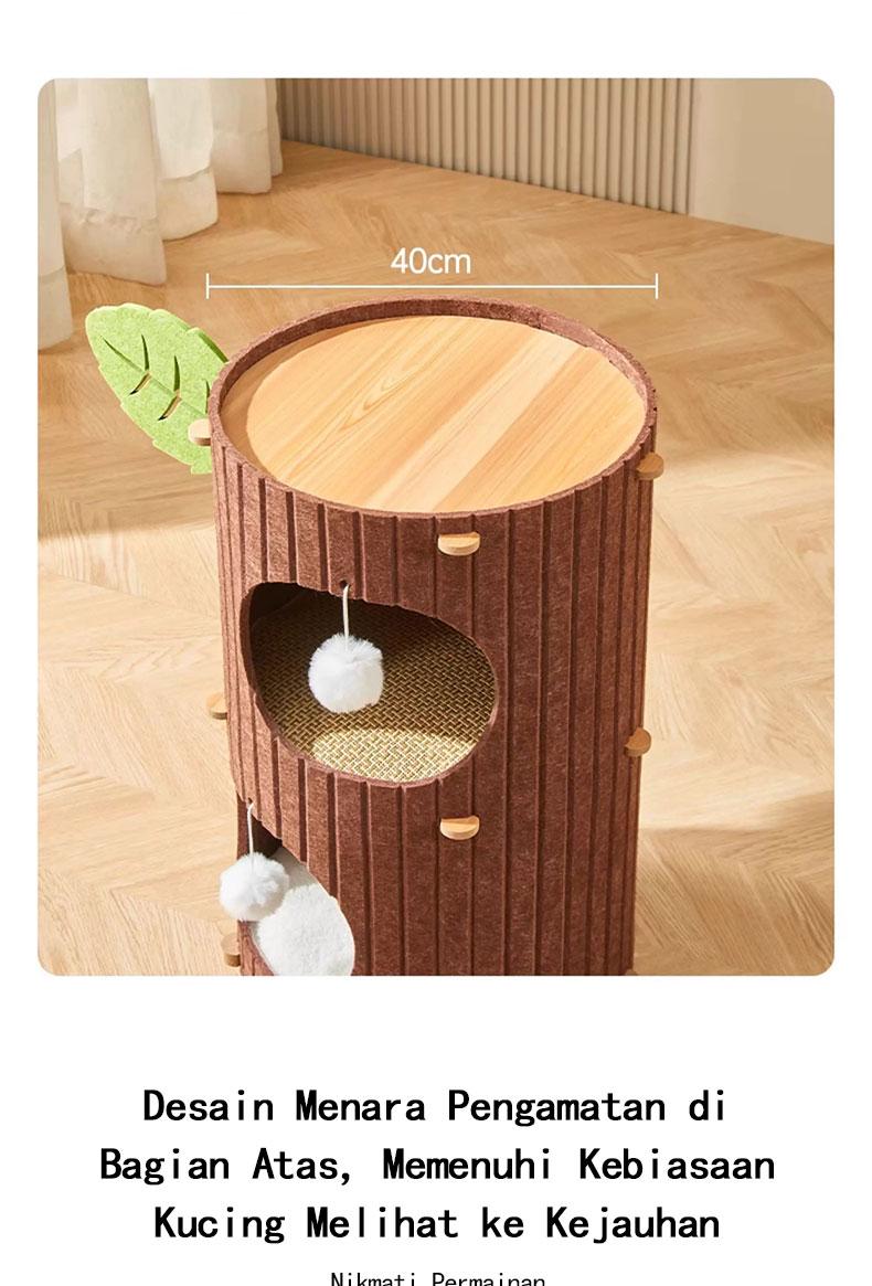 【SA FurBuddy】Kombinasi pohon kucing dan tempat tidur kucing (alas tidak termasuk), lubang pohon kucing berlapis-lapis, juga dapat digunakan sebagai tiang garukan, cocok untuk rumah tangga dengan banyak kucing.