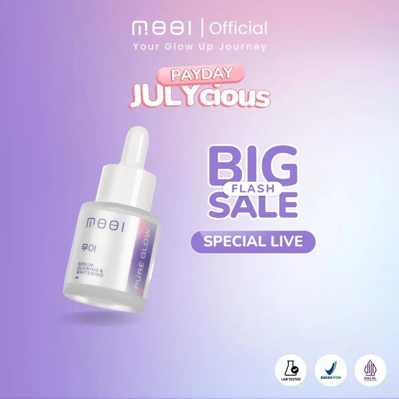 MOOI Serum Pure Glow Mencerahkan Wajah Serum Korea Free Emas Pencerah Essence 0
