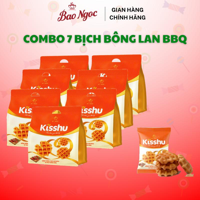 [COMBO 7 Bánh bông lan BBQ ] Combo 7 Bịch Bánh Bông Lan BBQ (4 Bánh Nhỏ/Bịch). Bánh Bảo Ngọc  Thức Ăn Food bánh sữa Cake