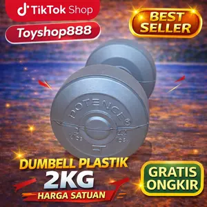 POTENCE BARBEL 2 KG dumbel plastik dumbell alat angkat beban ISIAN HANYA 1 PCS (SATUAN)