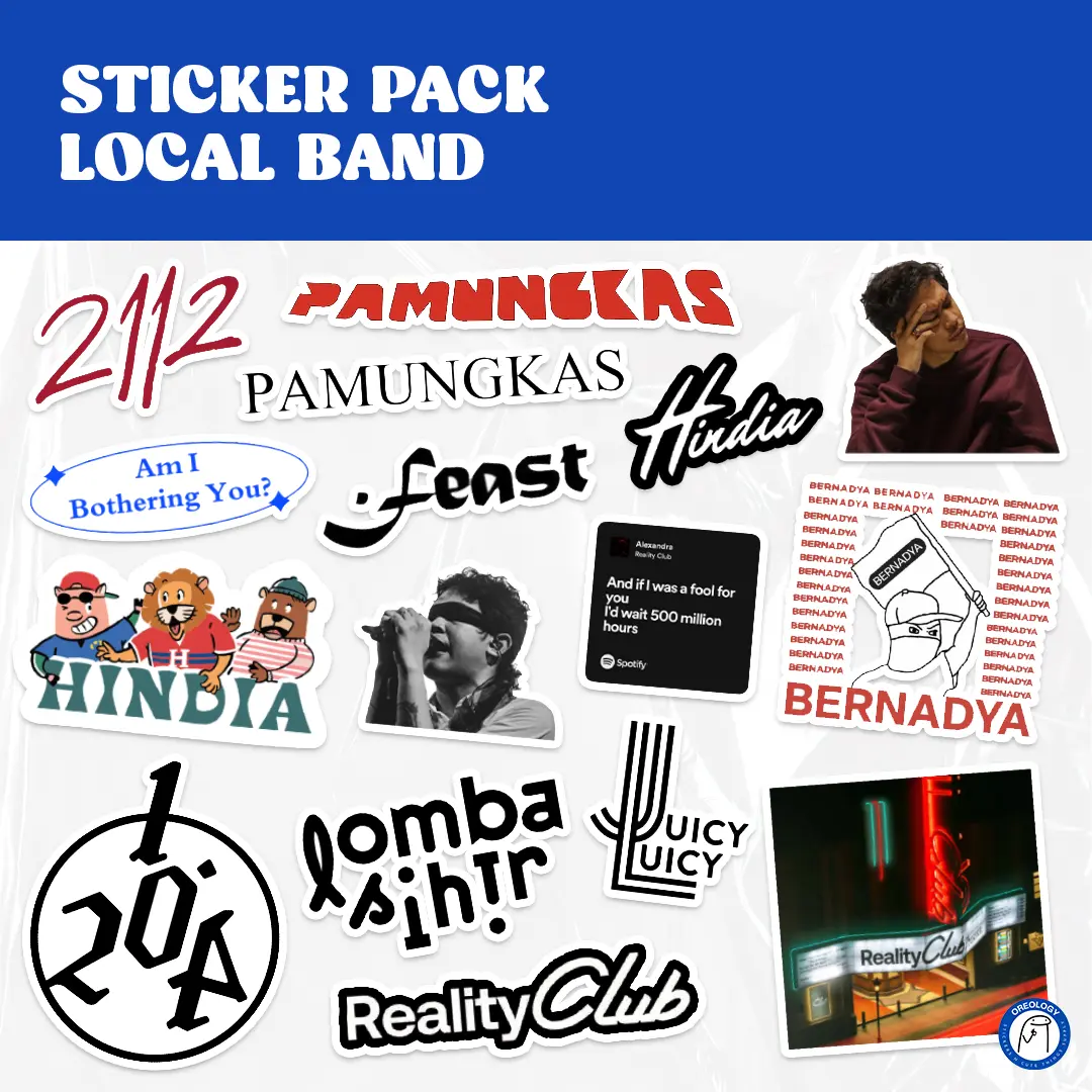 Stiker local band stiker vinyl glossy (hindia bernadya rc dll)