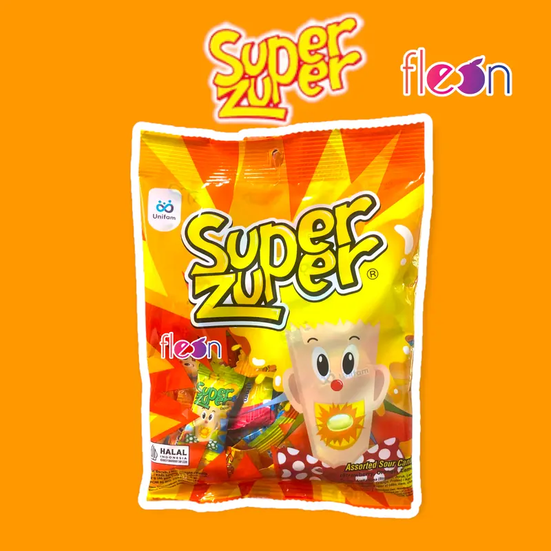 Super Zuper Sour Candy Isi 40 Pcs | Permen Asam Aneka Rasa 1