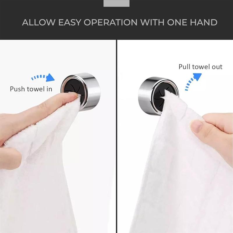 5pcs Self Adhesive Towel Plug Holder Wall Mounted Bathroom Organizers Towel Hooks Storage Rack Kitchen Rags Dishcloth Clips 4