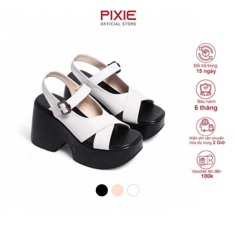Sandal Đế Xuồng Quai Chéo 9cm Pixie H356