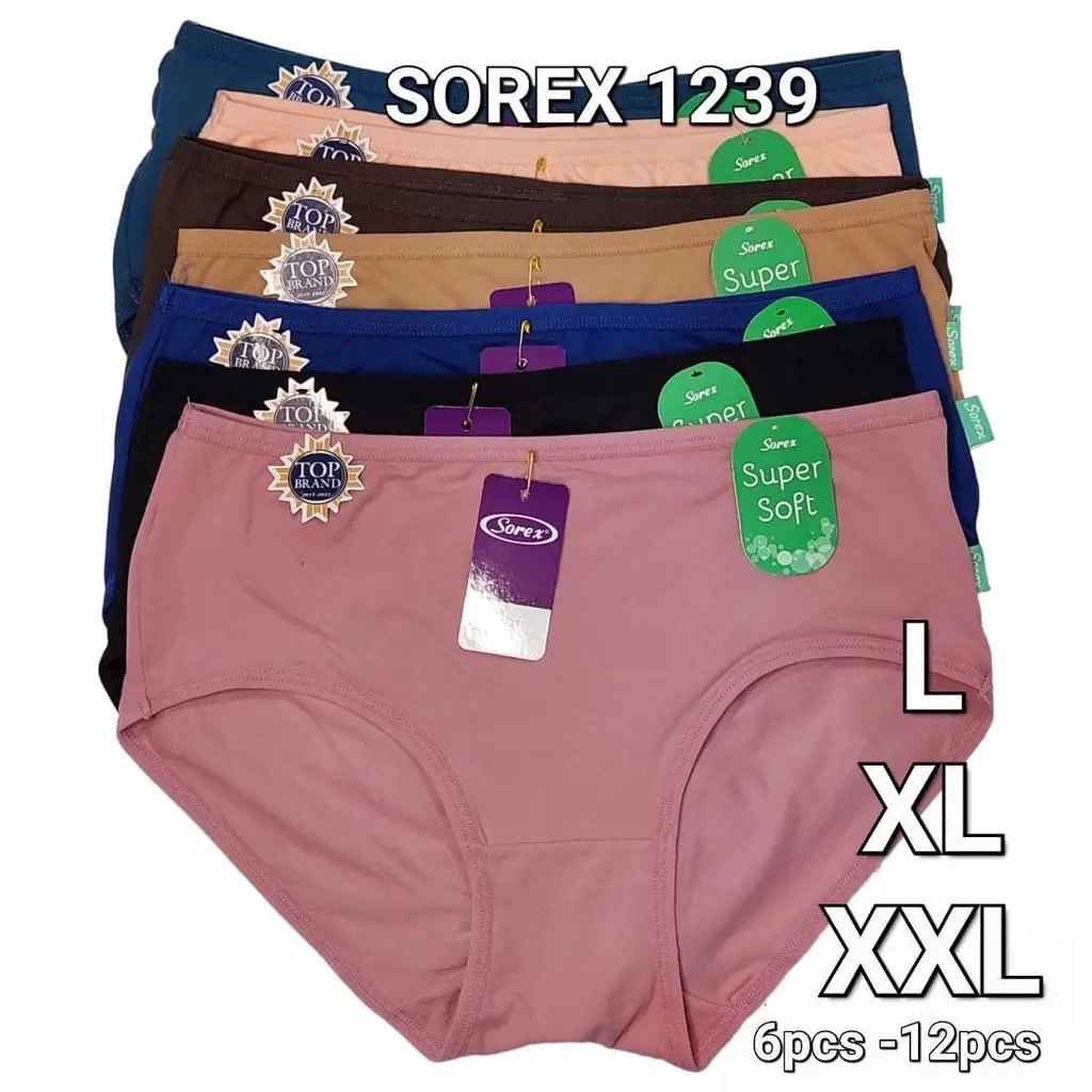Paket 3,6,12 CD Sorex 1239 Wanita - Celana Dalam Super Soft Cutting Midi Lembut - Katun