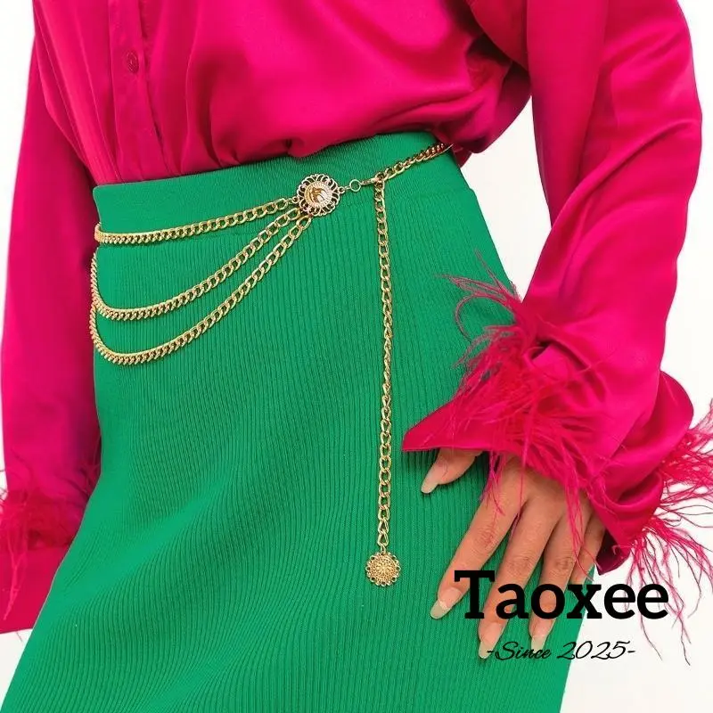[Taoxee] pinggang rantai Paduan berlebihan tubuh mode wanita rantai multi-layer Q958