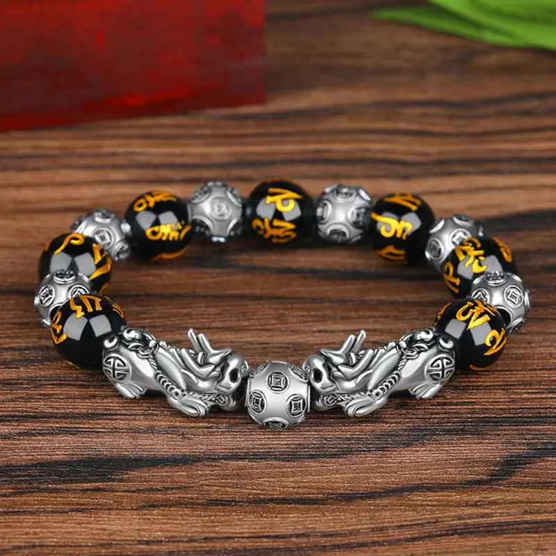 Vòng Tay Tỳ Hưu, Phong Cách Cổ Điển Dành Cho Nam Giới, Thiết Kế Độc Đoán, Hạt May Mắn, Vòng Tay 2