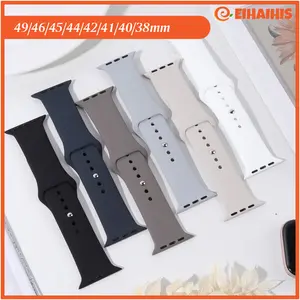 Tali Jam Tangan Sport Silicone Strap for Apple Watch Strap SE Ultra 3 2 Series 11 10 9 8 7 6 5 4 3 IWatch 49mm 46 45 44 42 41 40 38mm Soft Replacement Rubber Band Accessories for Smartwatch I8 S10 S8 S9 Pro Max T900 T800 Ultra 8 MAX 9 PRO S20 T500