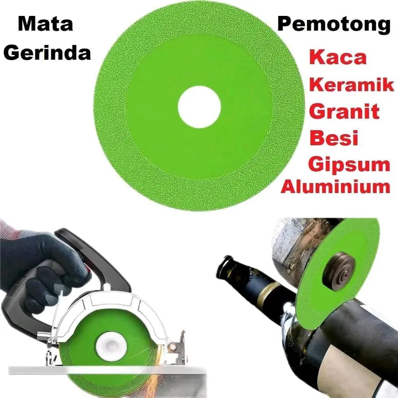 _MATA GERINDA HIJAU POLOS KACA/KERAMIK/MARMER CUTTING DISC DIAMOND SAW BLADE 6