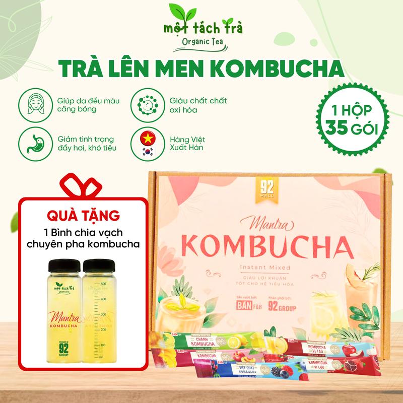 Kombucha Mix Vị Lựu, Việt Quất, Chanh, Đào, Táo, Ổi Hồng, Mâm Xôi, Kiwi Trà Kombucha Giàu Lợi Khuẩn Thơm Ngon Pha Sẵn Tiện Lợi-TẶNG BÌNH CHIA VẠCH
