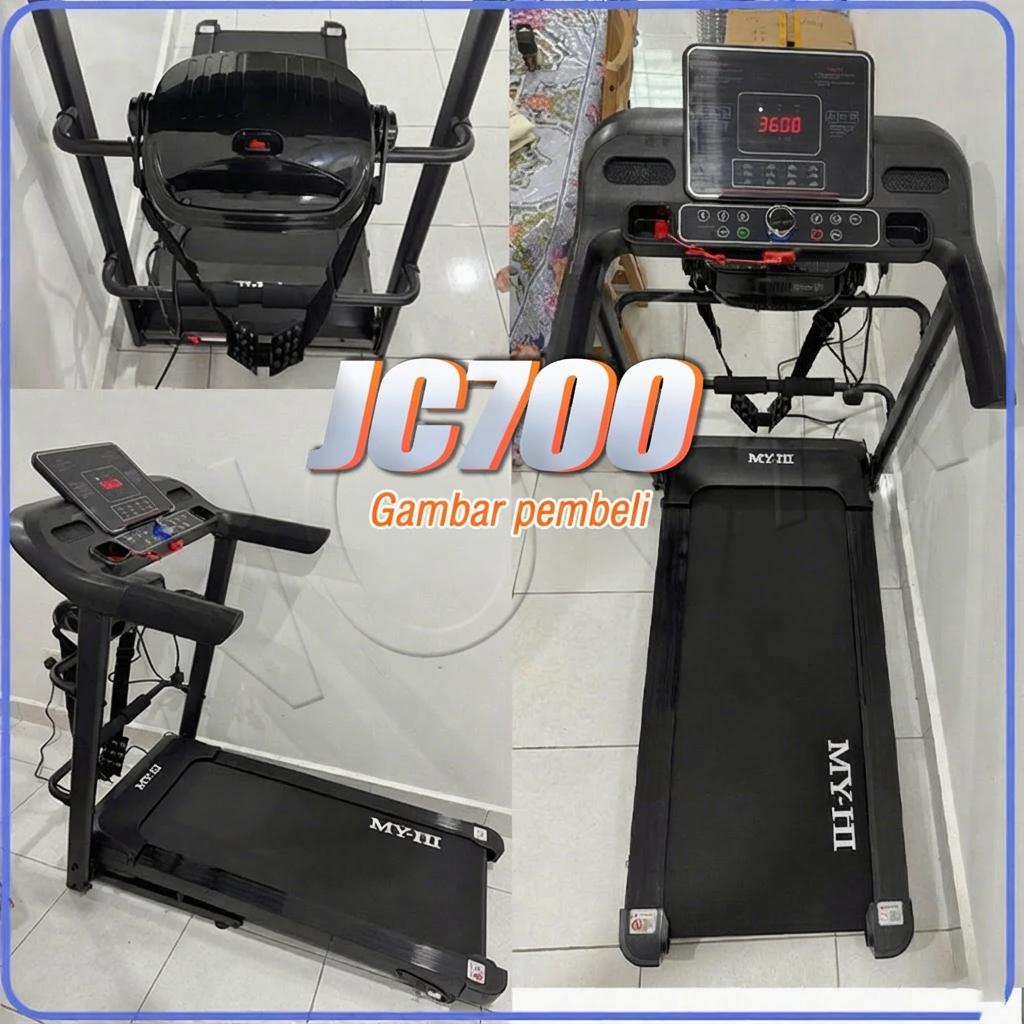 【Tingkat profesional】【Garansi 10 Tahun】Treadmill elektrik JC700 5.0 tenaga kuda kecepatan 16km/jam 3 tingkat kemiringan dapat dilipat sabuk lari 56 cm konektivitas Bluetooth