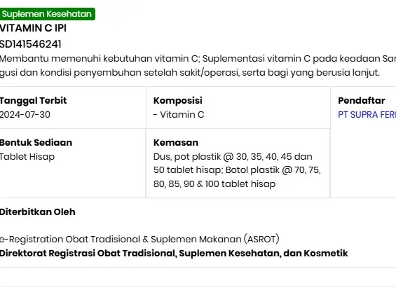 Vitamin IPI C 1 Botol Isi 45's (Kuning) - Memenuhi Kebutuhan Vit C 2