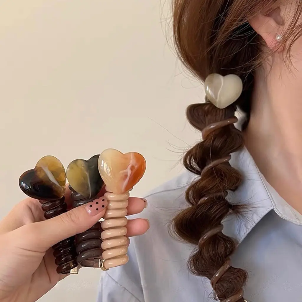 Minimalist Bubble Headband for Women, 2024 New Love Hair Loop and Horsetail Weaving Tool