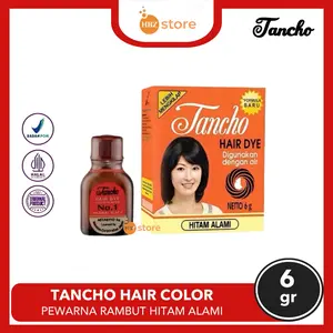 Tancho Hair Dye 6gr- Semir Rambut Hitam Alami