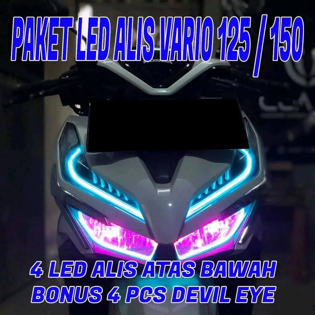 PAKET HEMAT LAMPU ALIS MODE DIAM/ 1 MODE ALL VARIO 125/150 BONUS DEMON/DEVIL EYE