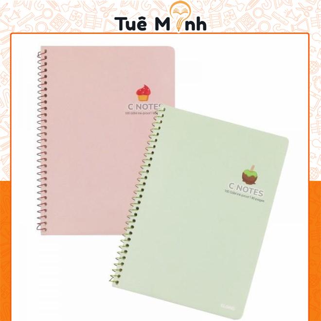 Vở note cornell Klong B5 80 trang lò xo đơn MS586 tích hợp dot và caro  6x6 mm tập sổ Klong 