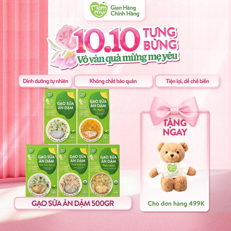 Gạo Sữa Ăn Dặm MĂMMY Nấu Cháo Mềm Mịn Phù Hợp Với Hệ Tiêu Hoá Non Nớt Của Bé Từ 6 Tháng, Hộp 500gr - GSU