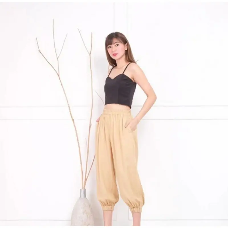 Celamis Aladin Inner Pants Celana Aladin Size Standar & jumbo Hitam Cantik Melar Nyaman Panjang Rayon Santai Tidur Baggy Dalaman Stretch Kerja Motif Kantor 3