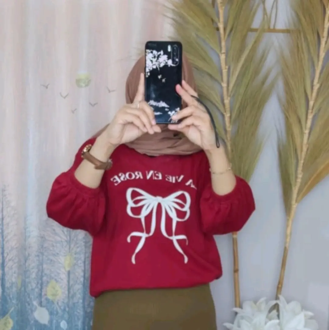 Atasan Wanita Kaos Blouse Oversize Lengan Balon