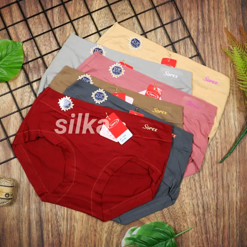 (3Pcs)Sorex CD 1232 Celana Dalam Wanita - Midi Panty - Stretch Soft & Comfort - M - XXL Katun Nyaman 0