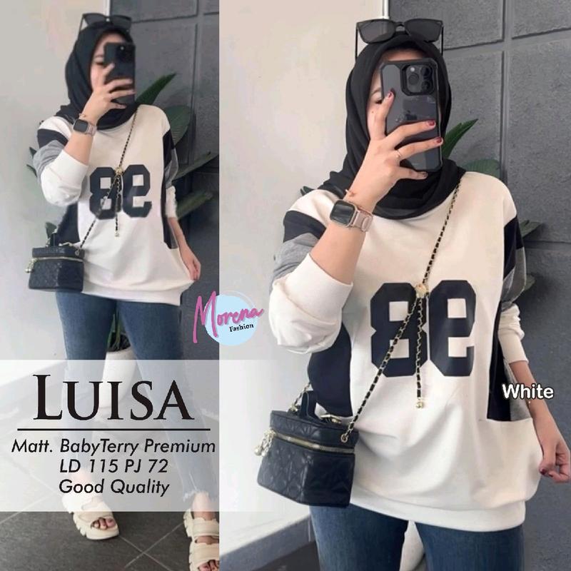 Atasan Kaos Baby Terry Premium - Luisa Top by Morena - Kaos Motif 98 Kekinian - Lembut Tebal Super Nyaman 1