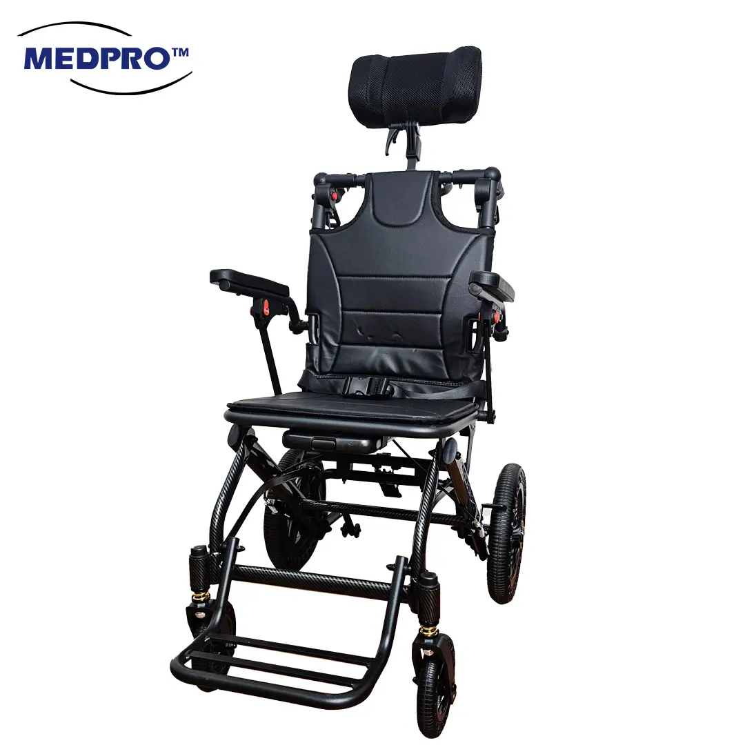 MEDPRO LIGHTWEIGHT TRAVEL RECLINING PUSHCHAIR 16.5" W HEADREST