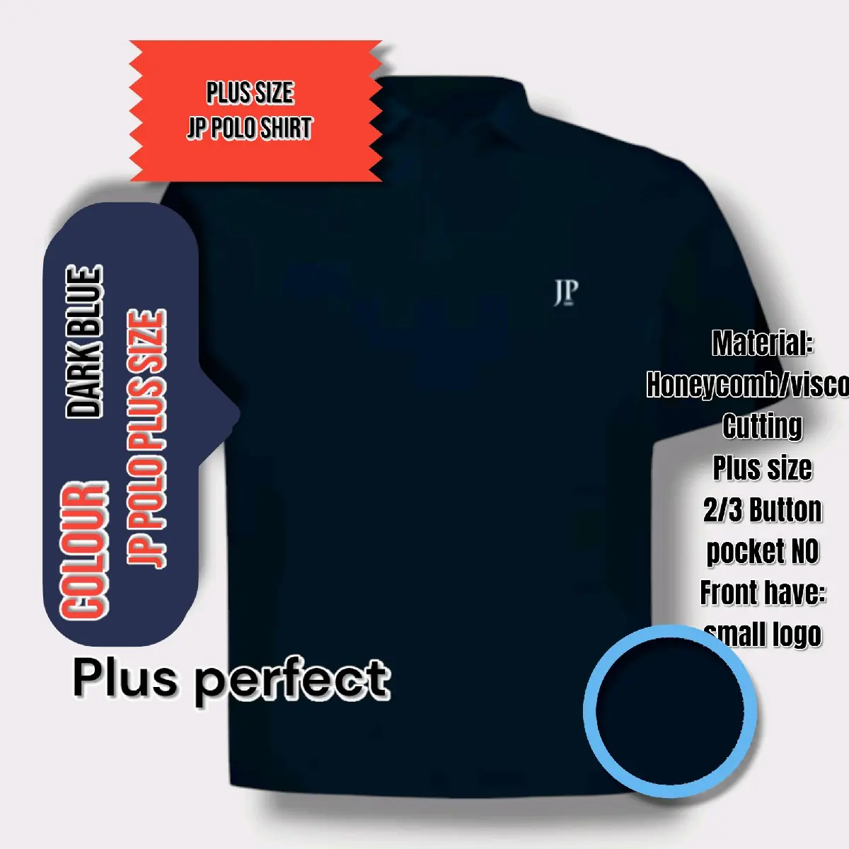baju berkolar size basar polo plus size L-10XL