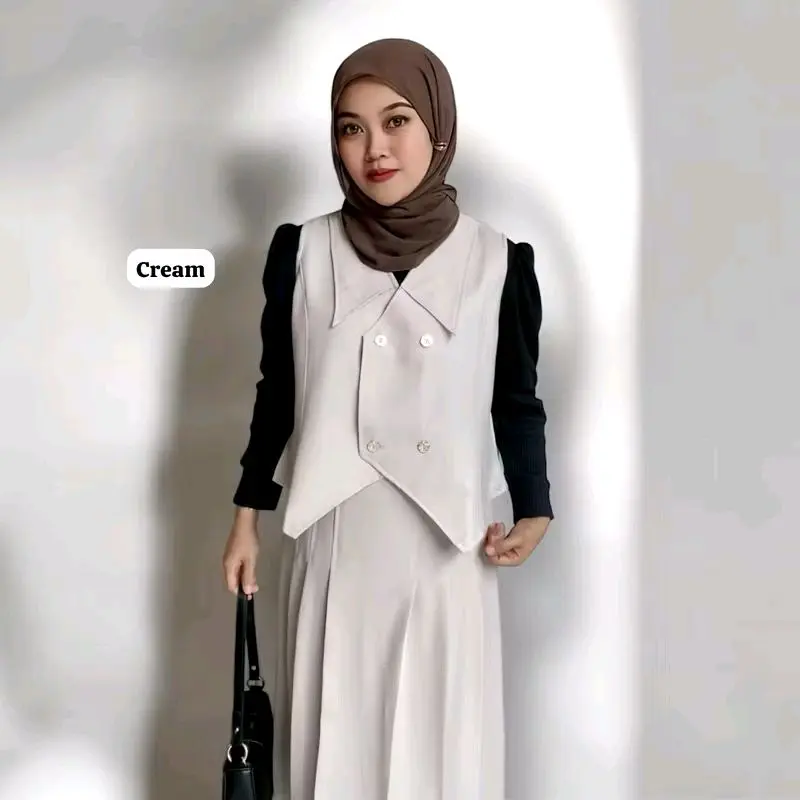 NINA VEST / VEST BASIC WANITA / Vest Semiwol Atasan Wanita Crop EVI Vest Casual