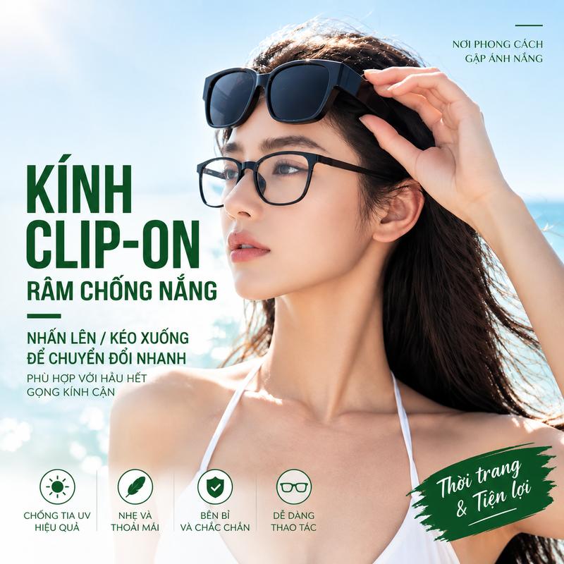 Kính nhìn ban đêm khi lái xe, kính râm cận thị, kính râm nam, kính râm nữ dùng khi câu cá chống tia UV, loại gắn thêm, 2 trong 1  trend  2026 kinh boi trang guo  ram  to  chay bơi tròng Bơi Cho kiỉnham  chong  nang  tiauv  bao  ho trẻ em sương mù kèm nút