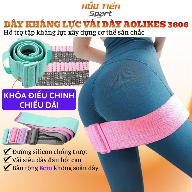 Dây Kháng Lực Vải Cao Cấp Có Khóa Điều Chỉnh Aolikes 3606, Mini Band Đàn Hồi Tập Gym Chính Hãng