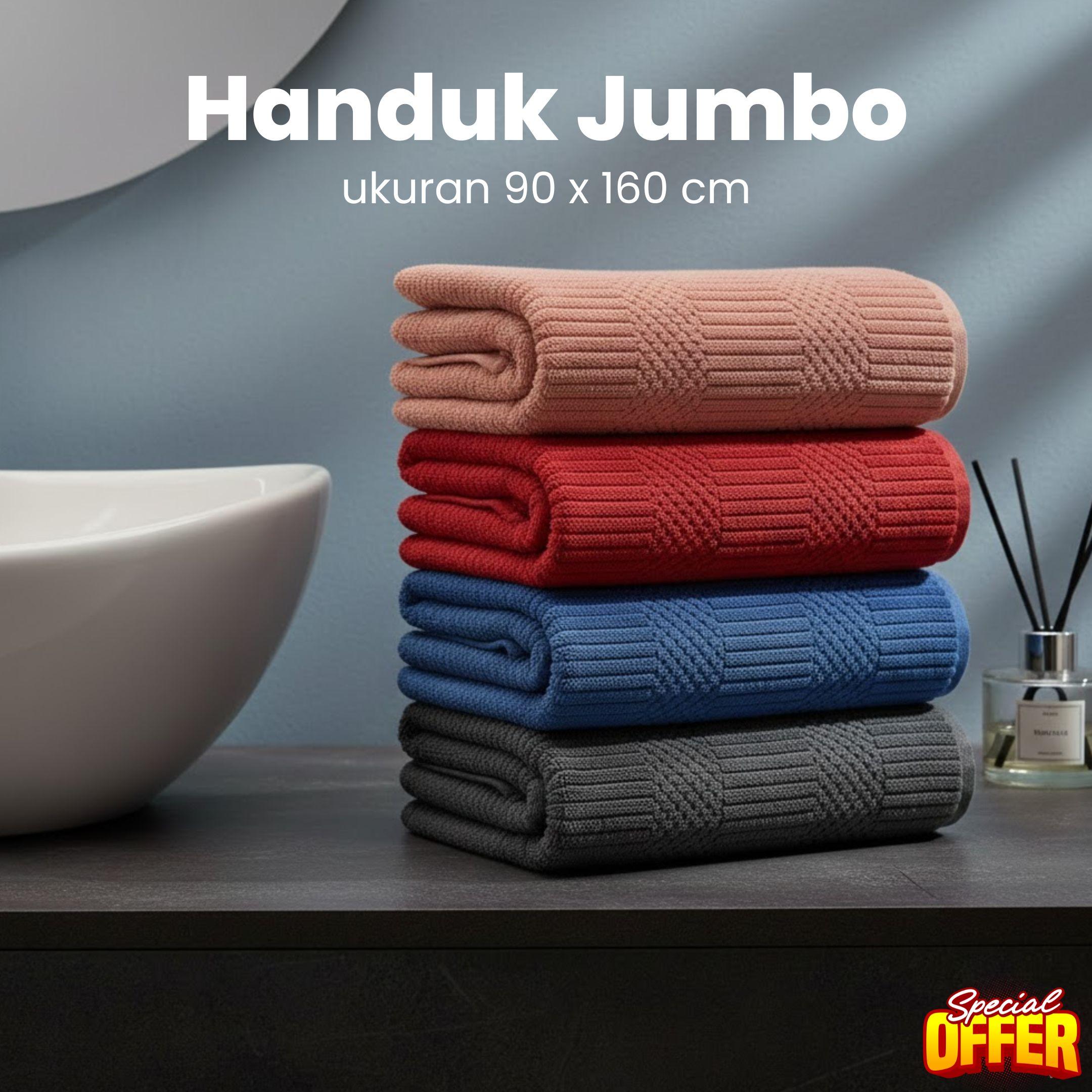 PROMO - HANDUK JUMBO UK 90 x 160 CM Bahan Microfiber POLOS  lembut daya serap tinggi