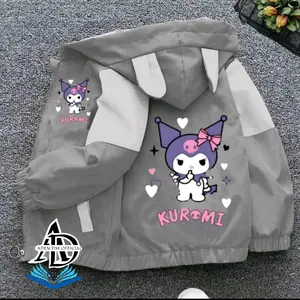 jaket anak waterproof premiun dengan gambar cartun keren korean Fashion