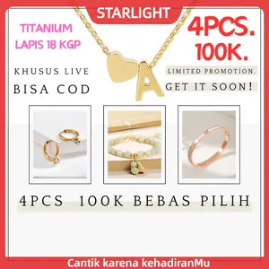 Bebas Pilih 3 PCS FREE 1 Titanium Jewelry Fashion Perhiasan, KHUSUS LIVE (Kalung, Gelang Tangan, Bangle, Cincin, Anting , Gelang kaki) Perhias Wanita Hadiah