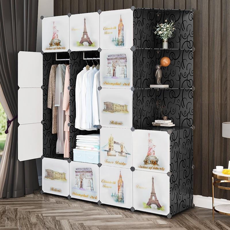 New Product Lemari Pakaian Rangka Besi 17 Pintu + 2 Gantungan Baju Lemari Plastik Lemari Kabinet PVC 0