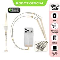 Gambar ROBOT RGSCC120/RGSCL120 Lanyard Tali Gantungan HP + Kabel Charger Data Cable 2in1 Type-C to Type-C atau Type-C to Lighning 65W Fast Charging 120cm - Garansi Tahun 1 Tahun - RGSCC120 Type-C to C - Apricot (Light Cream) dari ROBOT Audio Indonesia Kab. Tangerang 1 Tokopedia