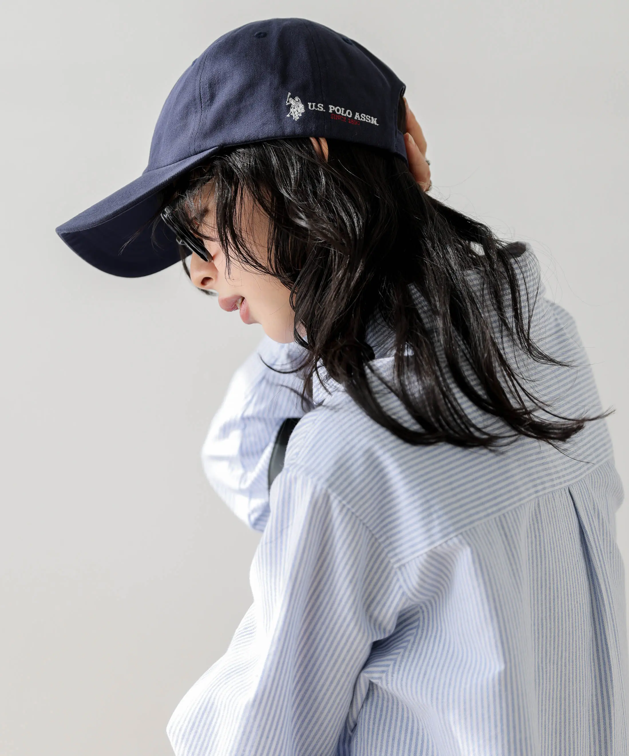 U.S. POLO ASSN. 別注 ロゴ刺繍 キャップ ベースキャップ 帽子 サイド 