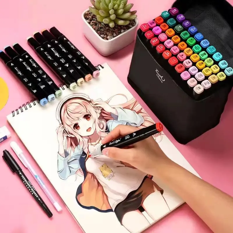 【COD】Touch 204/168/120 Warna Sketsa Spidol Umum General Marker Set Animation Markers Pen Stationery 6