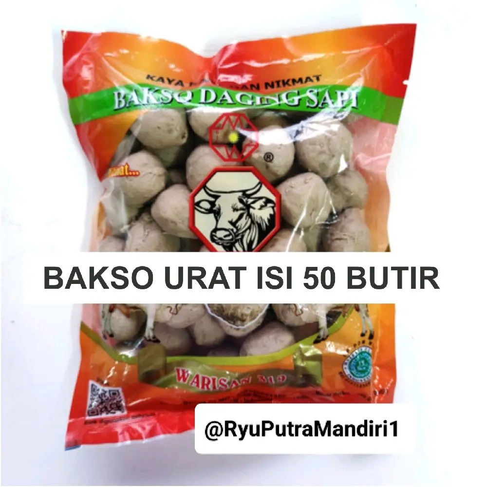 Bakso Sapi Warisan Kualitas Super Isi 50butir-Varian Bakso Daging Sapi Berkualitas Tinggi  Makanan Food Instan Frozen Bakso Sapi Sertifikasi Halal