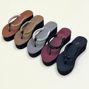 Alwisshoes GRACE Sandal Wedges Jepit Wanita Premium Tinggi 5cm Sendal Cewek Kasual Kekinian Karet Sendal Murah