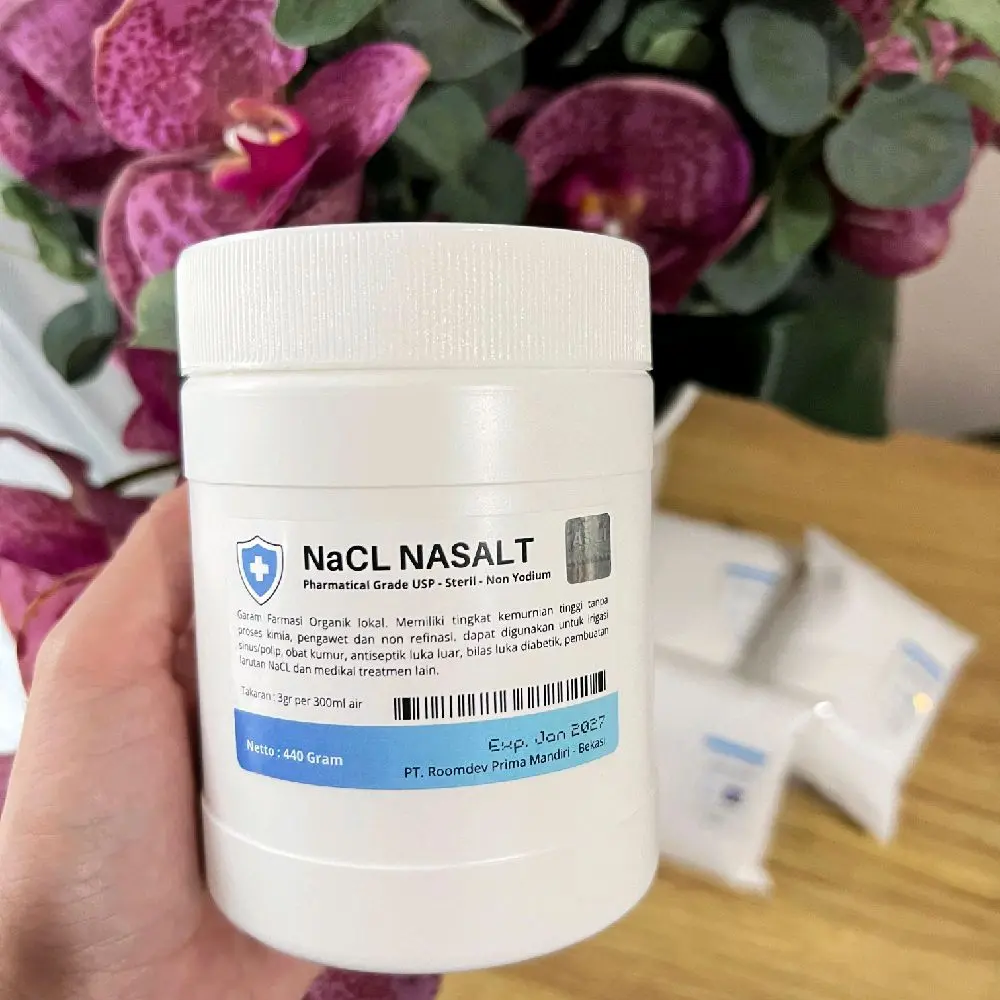 Garam Steril Sinusistis Cuci Hidung Pembuatan Cairan NaCL Infus Nasal Wash - 440gr - Cleaning