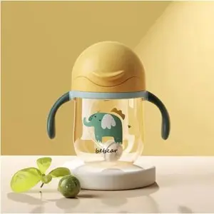 HOUSEWAREBRAND - Training Cup Baby Anti Tumpah Botal Minum Anak Balita Bayi Motif Karakter Hewan BPA Free 280Ml Food Grade Bottle Anti Colic