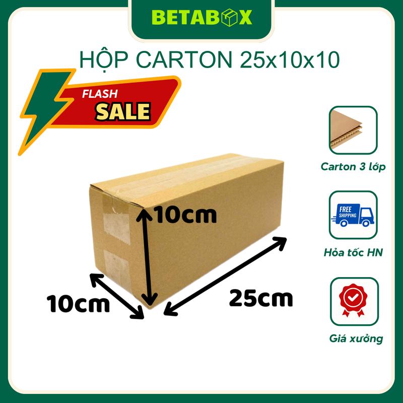 25x10x10 - COMBO 100 Hộp Carton Đóng Hàng Giá Tốt - BETABOX