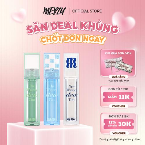 [NEW DEW] Son Tint Bóng Dạng Thạch Trang Điểm Hàn Quốc Merzy New Watery Dew Tint 4g Cosmetic merzy tint merzy xanhdương
