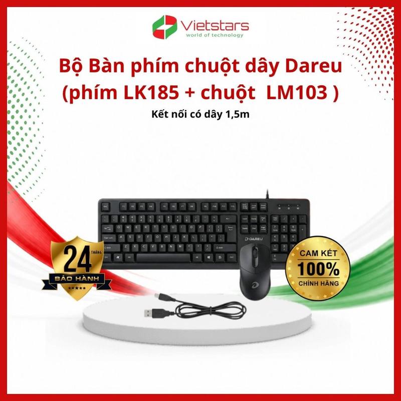 Bộ Bàn phím chuột dây Dareu (phím LK185 + chuột LM103 )