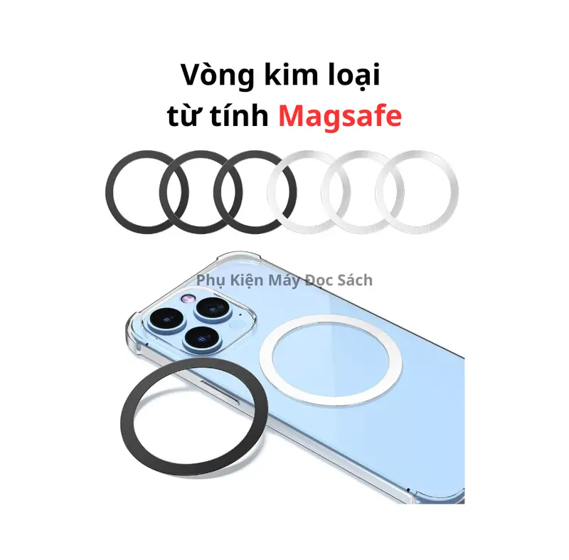 Vòng Từ Tính Magsafe Máy Đọc Sách, Điện Thoại, Máy Tính Bảng, Miếng Dán Hít Nam Châm Hỗ Trợ Sạc Không Dây 0