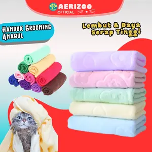 Handuk Kucing Anjing Grooming Mandi Hewan Ukuran 30x60 Besar Aerizoo