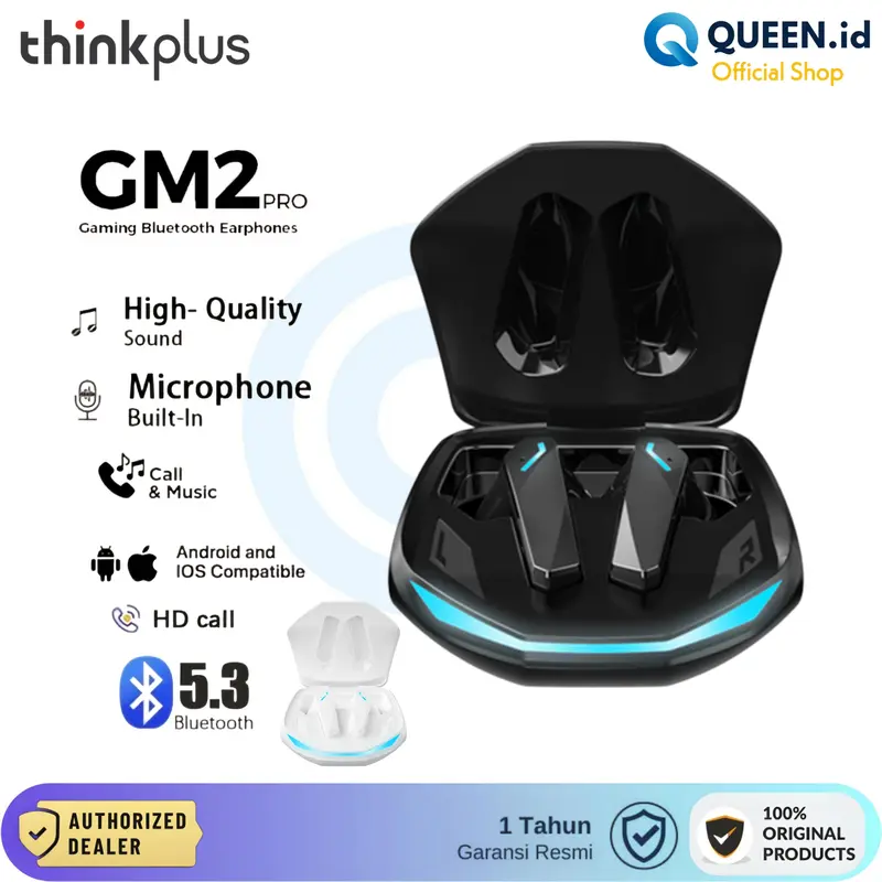 ThinkPlus GM2 PRO TWS Wireless Earbuds Headset Bluetooth Gaming 0