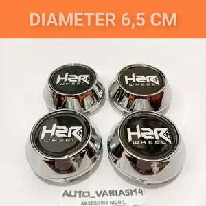 Dop roda tutup velg racing variasi kerucut chrome diameter 6,5 cm harga 1set 4pcs