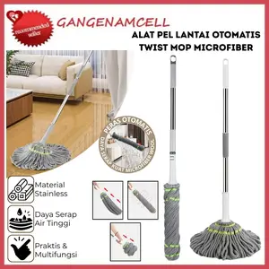 Twist Mop Alat Pel Lantai Tarik Putar Otomatis / Kain Pel Lembut Microfiber Daya Serap Kuat Termurah